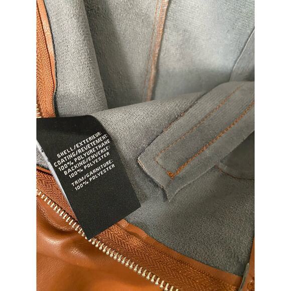 7 For All Mankind Womens Brown Faux Leather Pants Large Tan Boho Western Cowgirl - Picture 6 of 12